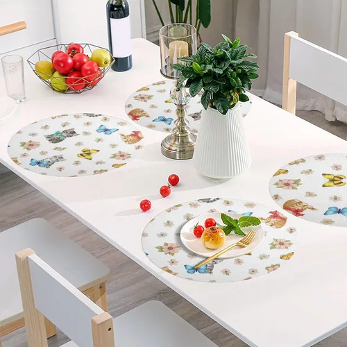Vista 6 de Playful Kittens Table Placemat, Non Slip Heat Resistant Dinner Mat for Kitchen one sizex1