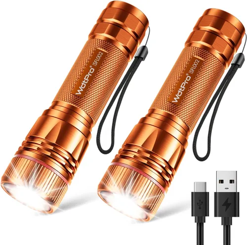 Vista 18 de WdtPro Linternas recargables de alto lúmenes, 1 paquete de 10H de larga duración, súper brillantes, para EDC, linternas LED mini tácticas