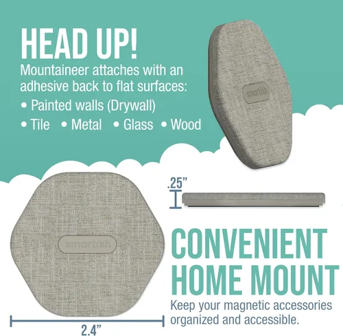 Vista 3 de Smartish® MagSafe Mountaineer Soporte de Pared - Compatible con Apple iPhone 17/16/15/14/13 - Soporte Magnético Adhesivo para Teléfono - Imán