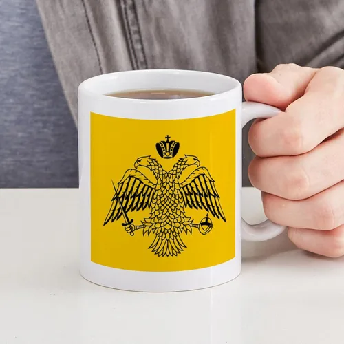 Vista 4 de CafePress Taza de café de cerámica ortodoxa griega con bandera de la iglesia ortodoxa, 11 oz (11.0 fl oz)