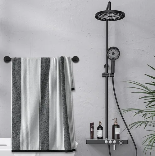 Vista 7 de Honmein Toallero – Toallero ajustable de acero inoxidable 304 para baño (11.8 a 22.6 pulgadas), resistente y resistente al óxido, para accesorios