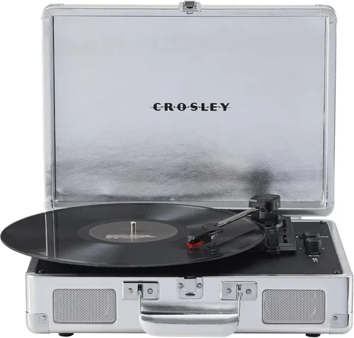 Vista 20 de Crosley CR8005F-GF Cruiser Plus - Tocadiscos de vinilo vintage de 3 velocidades con Bluetooth y maleta con altavoces integrados, diseño floral