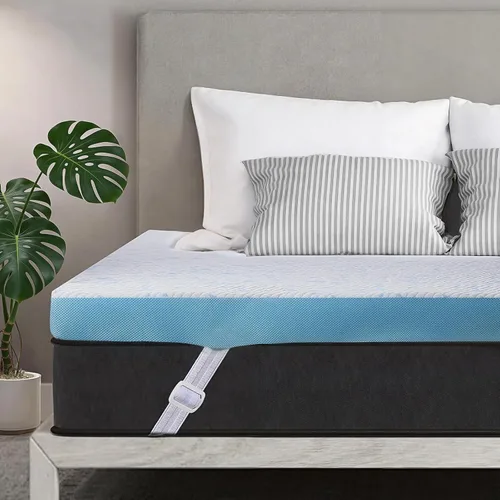 Vista 20 de OhGeni Cubrecolchón de doble capa de 4 pulgadas, espuma viscoelástica de gel y almohadilla superior suave de 2 pulgadas, funda de colchón, sueño