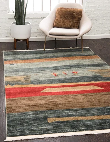 Vista 10 de Rugs.com Kashkuli Gabbeh Collection - Alfombra de pasillo de 2 x 6 pies, alfombra mediana azul perfecta para pasillos y entradas