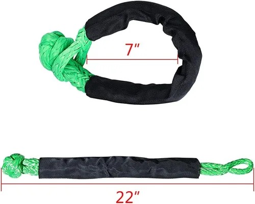 Vista 4 de Astra Depot Anillo de recuperación de cabrestante, 41000 libras y mangas protectoras de 1/2 pulgada, grillete suave para correas de remolque, ATV