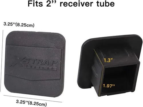 Vista 4 de XSTRAP STANDARD Cubierta de enganche de remolque de 2 pulgadas, tubo receptor negro, enchufe de enganche de remolque de 2 piezas