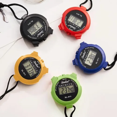 Vista 4 de Cronómetro digital personalizado con foto y texto, pantalla grande, funciones de regazo y división, calendario de reloj, alarma - Cronómetro