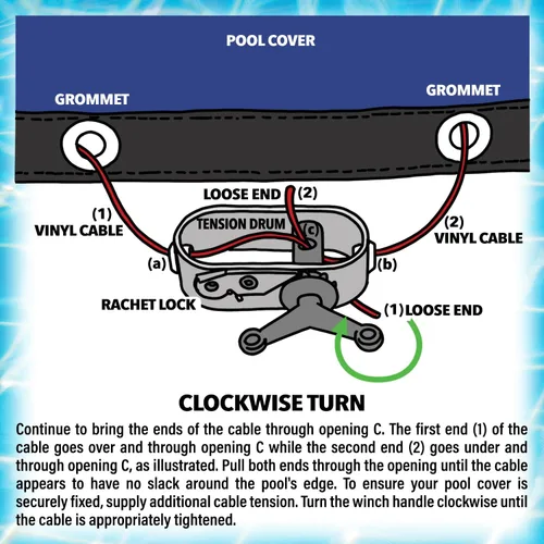 Vista 8 de Cubierta ovalada de alta calidad para alberca de invierno de alta resistencia de 12 x 24 pies, color azul rey, extragruesa y duradera, a prueba