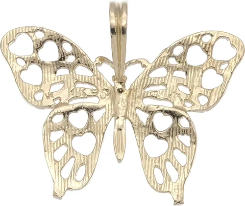 Vista 4 de Joyería colgante de mariposa con encanto de oro amarillo de 14 quilates 0.669 in