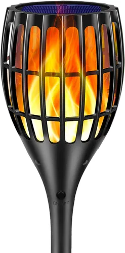 Luces de Antorcha Solares, Luces de Antorchas de Llamas Parpadeantes Impermeables de 43", Focos Solares para Exteriores Decoración de Paisaje