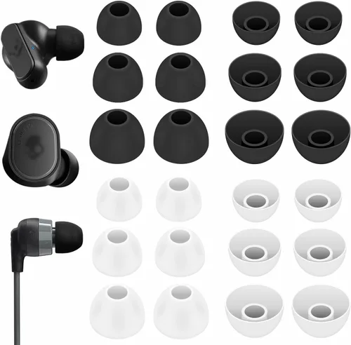 Vista 11 de 12 pares de almohadillas compatibles con auriculares intraurales Skullcandy, accesorios de silicona flexible de repuesto compatibles con Skullcandy