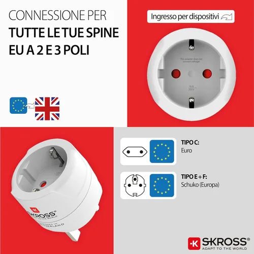 Vista 3 de SKROSS Adaptador de viaje de país - Europa a Reino Unido