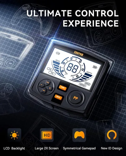 Vista 2 de SUNPOW Detector de metales profesional para adultos, precisión y fácil de usar, bobina impermeable de 12 pulgadas, 2 pantallas LCD retroiluminadas