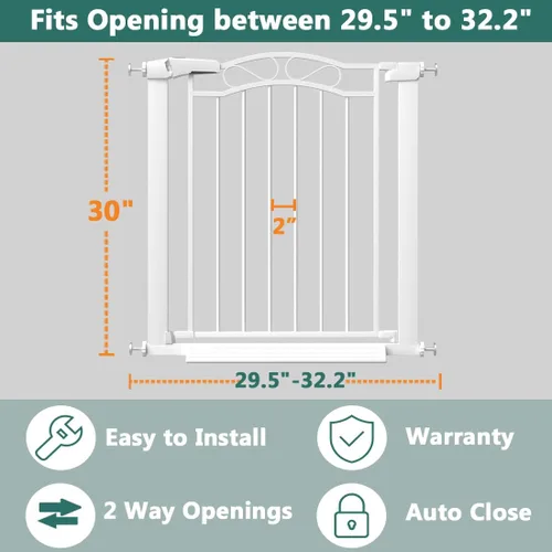 Vista 2 de Fairy Baby Puerta de bebé extra ancha montada a presión para interiores para niños o mascotas, para caminar, sin taladro, puertas largas para perros