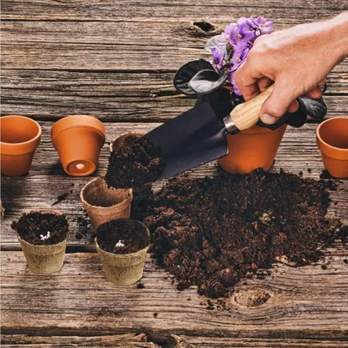 Vista 5 de Deepthi Macetas de fibra de coco de 6 pulgadas – Paquete de 6 tazas de inicio de semillas biodegradables – Macetas de turba de coco orgánico