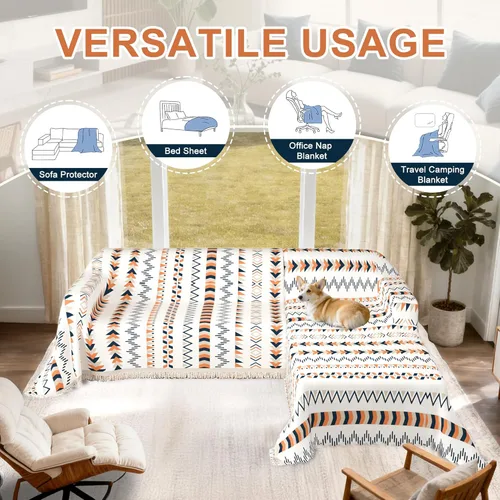 Vista 8 de Fundas de Sofá Seccional para Sofá Seccional 100% Impermeable Funda de Sofá en Forma de L Manta Amigable para Perros y Mascotas 2 piezas de Chenille