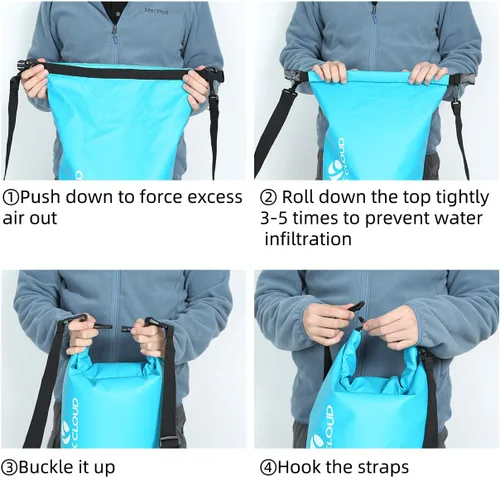 Vista 4 de Rock Cloud - Bolsa seca impermeable de 7.93 galones, para kayak, rafting, navegación, playa, surf, natación, canoa, campamento, senderismo, pesca