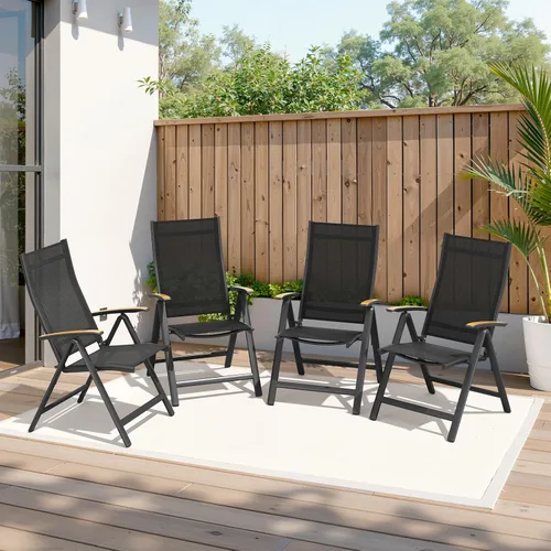 Vista 9 de Crestlive Products Juego de 2 sillas plegables para patio, sillas Negro