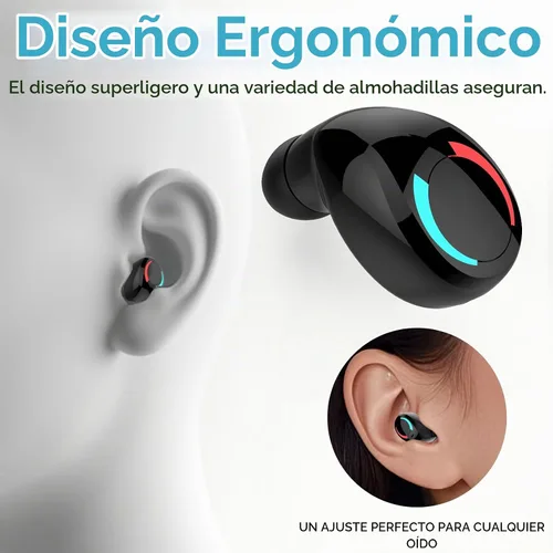 Vista 4 de Mini auricular Bluetooth de un solo auricular inalámbrico pequeño, auriculares invisibles, auricular individual con 10 horas de tiempo de Blanco