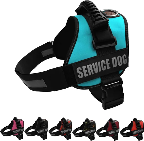 Vista 17 de ALBCORP Arnés de chaleco para perro de servicio – Arnés reflectante sin acción tirante con asa y cómodo acolchado de malla – Tallas XXS-XL