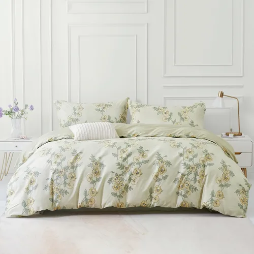 Vista 314 de SAPHREAS Juego de funda de edredón de algodón, tamaño King, a cuadros color gris oscuro y gris, geométrico, 3 piezas, 1 funda de edredón y 2 fundas