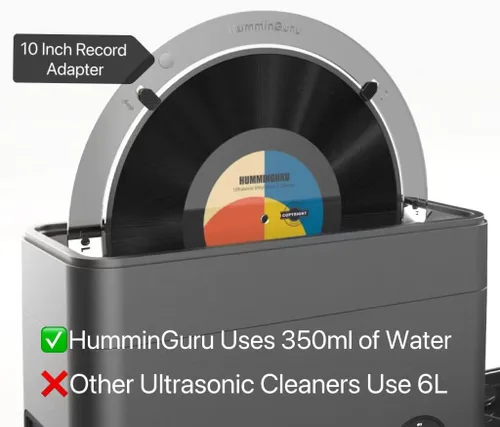 Vista 7 de HumminGuru Limpiador ultrasónico de discos de vinilo, máquina de limpieza ultrasónica de discos de vinilo de 40 kHz con secado automático, kit