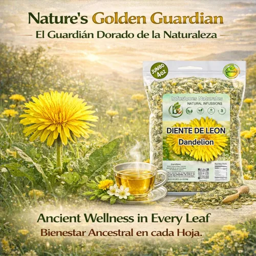 Vista 2 de Diente de León - Té de hierbas – Hoja suelta de diente de león – 4 oz (113 g) – 100% natural, vegano, sin OMG, sin cafeína – Infusión de hierbas