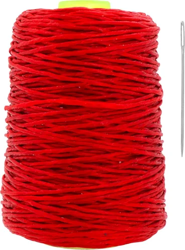 Vista 10 de Mandala Crafts Cordel de batido encerado blanco de 0.039 pulgadas con aguja, 164 yardas para cuerda de teñido anudado, amarre, atado, cordón