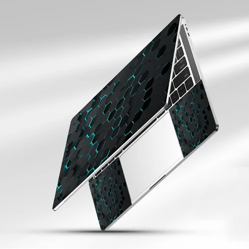 Vista 8 de Adhesivo para laptop de 12.1-15.6 pulgadas, calcomanía reutilizable universal de vinilo para laptop, protector de arte impermeable en color panal