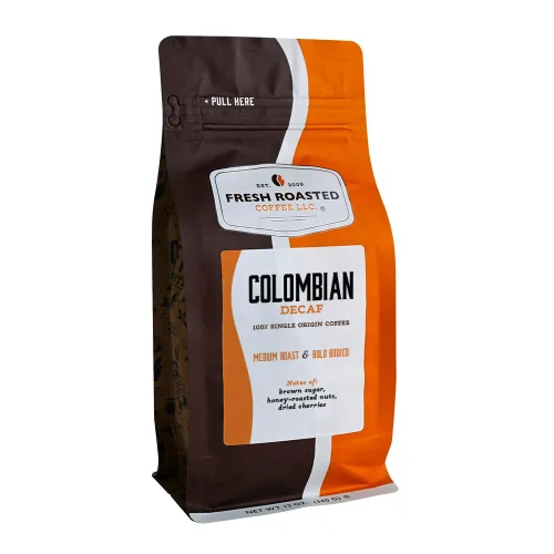 Fresh Roasted Coffee, café 100% colombiano descafeinado, 12 oz, tostado medio, kosher, EA Natural Decaf, grano entero