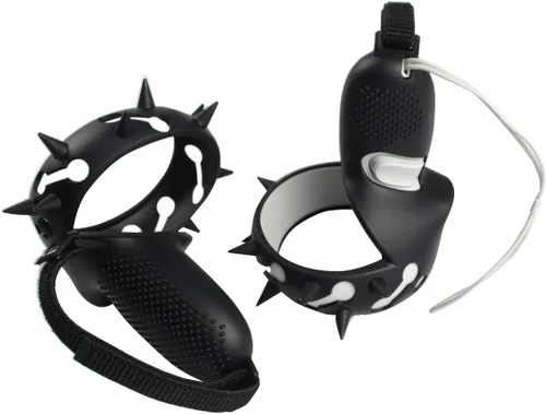 Vista 5 de Oculus Quest 2 Handle Anti-Fall Anti-Collision Anti-Skid Anti-Sweat Silicone Protective Cover VR Accessories (Black)