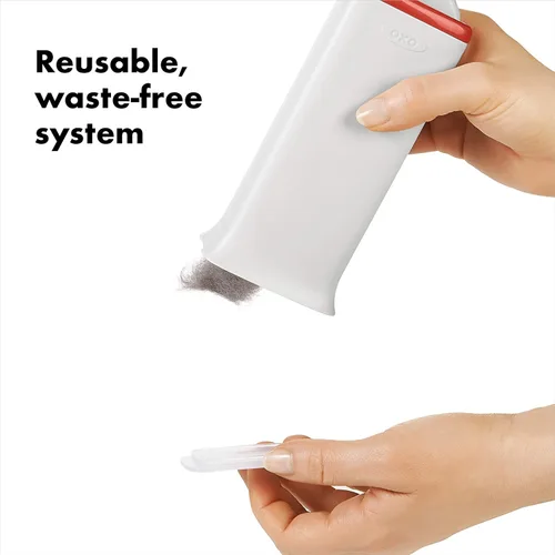 Vista 5 de OXO Good Grips Furlifter - Cepillo para quitar el pelo de mascotas de la ropa, color blanco, cepillo para prendas