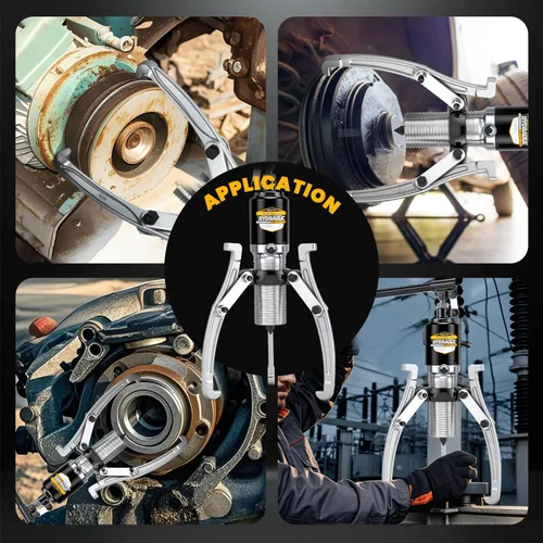 Vista 6 de NEWTRY Extractor de engranajes hidráulicos de 20 toneladas, separador de tracción de 2 o 3 tiradores de mandíbula ajustables vertical