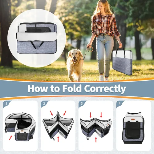 Vista 8 de Seiyierr Corralito para Perros, Estuche de Transporte Portátil Plegable para Mascotas, Corrales para Cachorros para Gatos Pequeños