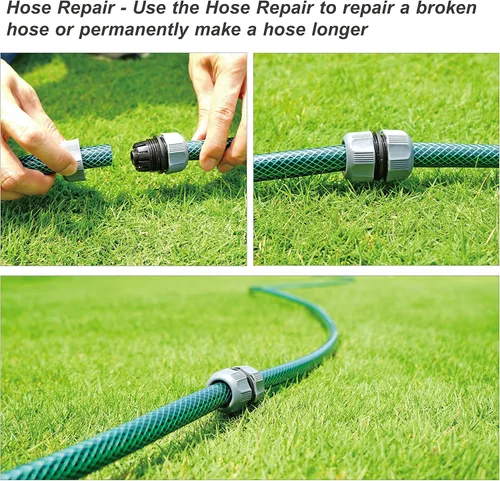 Vista 6 de Eden 94051 Manguera de jardín de goma de 1/2 pulgada x 50 pies, juego de manguera de bricolaje
