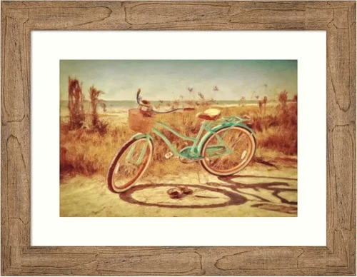 Vista 8 de Amanti Art Grafitee Studios - Póster enmarcado de 32 x 44 pulgadas, diseño de bicicleta Sanibel de Grafitee Studios, arte de pared de playa