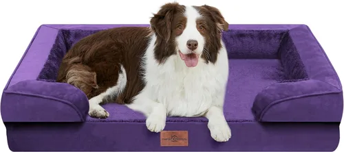 Vista 98 de Comfort Expression Cama ortopédica para perros extra grandes de 45 x 35 pulgadas, cama para mascotas XL de espuma tipo caja de huevos impermeable