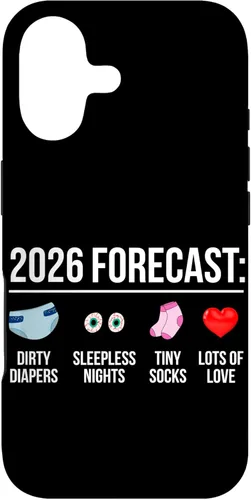 Vista 32 de Funny Future Parents New Mom Dad to Be 2026 Expecting Couple Case for iPhone 16