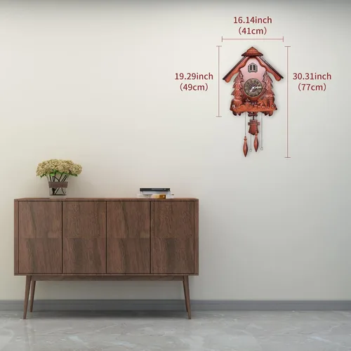 Vista 4 de Kendal Reloj de cuco reloj de pared vintage reloj de cuco de madera hecho a mano MX317