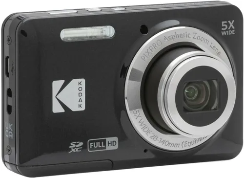 Vista 6 de Kodak PIXPRO Friendly Zoom FZ55 Cámara digital (negro) Paquete con tarjeta SD de 32 GB, funda para cámara y cargador de viaje de batería