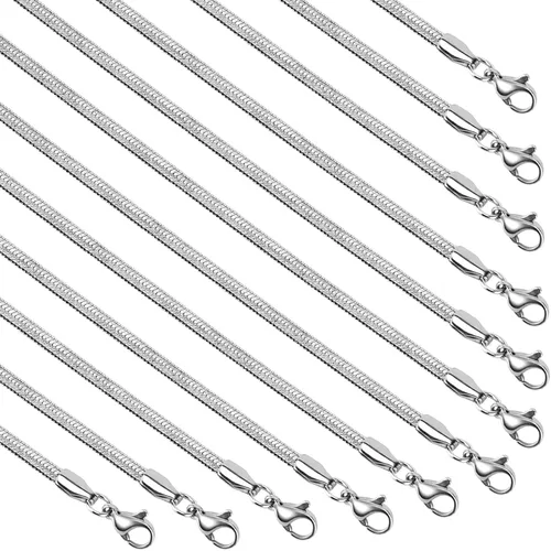 Vista 15 de UMAOKANG Cadenas de serpiente chapadas en oro para hacer joyas, paquete de 10 cadenas finas de acero inoxidable para mujer, suministros de bricolaje