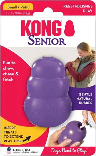 Vista 9 de KONG Senior - Juguete para perros con goma suave y natural - Juguete duradero para perros mayores - Utiliza golosinas con juguete masticable