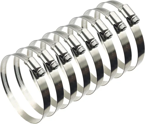 Vista 17 de 4 abrazaderas de conducto de acero inoxidable 304 ajustables de 2.5 pulgadas, abrazadera de tubo, abrazadera de conducto de aire, abrazaderas