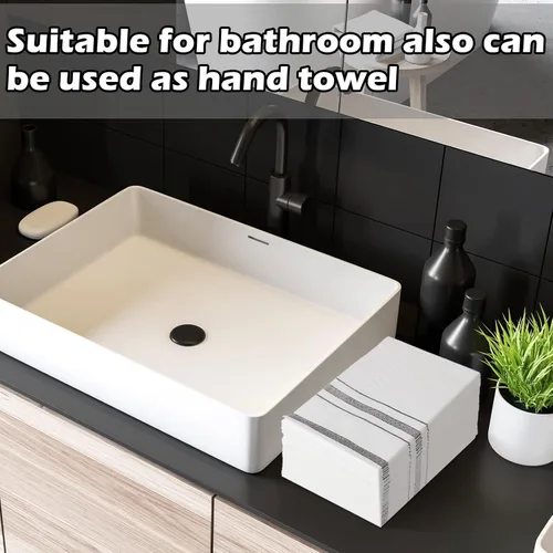 Vista 5 de Paquete de 200 toallas de mano desechables para baño, servilletas de cena, servilletas desechables para invitados, servilletas de baño decorativas