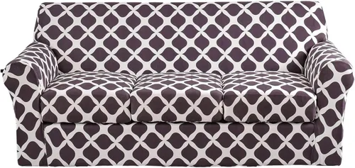 Vista 78 de Fundas elásticas para sofá de 1/2/3 cojines, funda estampada con fundas de cojín de asiento separadas, fundas de sofá lavables, protector de muebles
