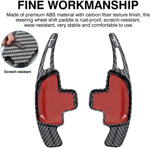 Vista 5 de Karltys Extensión de palanca de cambios de volante de fibra de carbono para Mercedes Benz B C GLA GLC GLE S Class Car Steering Wheel Shift Paddle