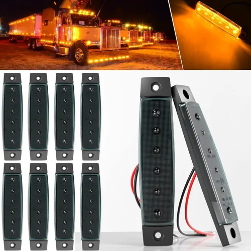 Vista 13 de BJZ luces LED para remolque verdes, 6 luces LED, barra de luz de señal de giro, indicador de luz de 3.8" para parte delantera y trasera