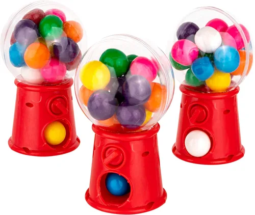 Vista 2 de Hammont Gumball - Cajas de dulces acrílicas con forma de máquina, paquete de 12, 3.5 x 2 pulgadas, perfectas para bodas, cumpleaños, recuerdos