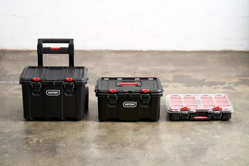 Vista 9 de Keter Stack-n-Roll Organizador Modular de Herramientas para Almacenamiento en Garaje y Bricolaje, Sistema de Caja de Herramientas Rodante de Resina