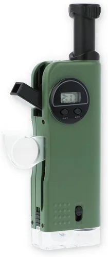 Carson X-Scope Kids - Herramienta de bolsillo óptica multiusos de 7 funciones con microscopio 30x, telescopio 8x, lupa plegable 9x, linterna